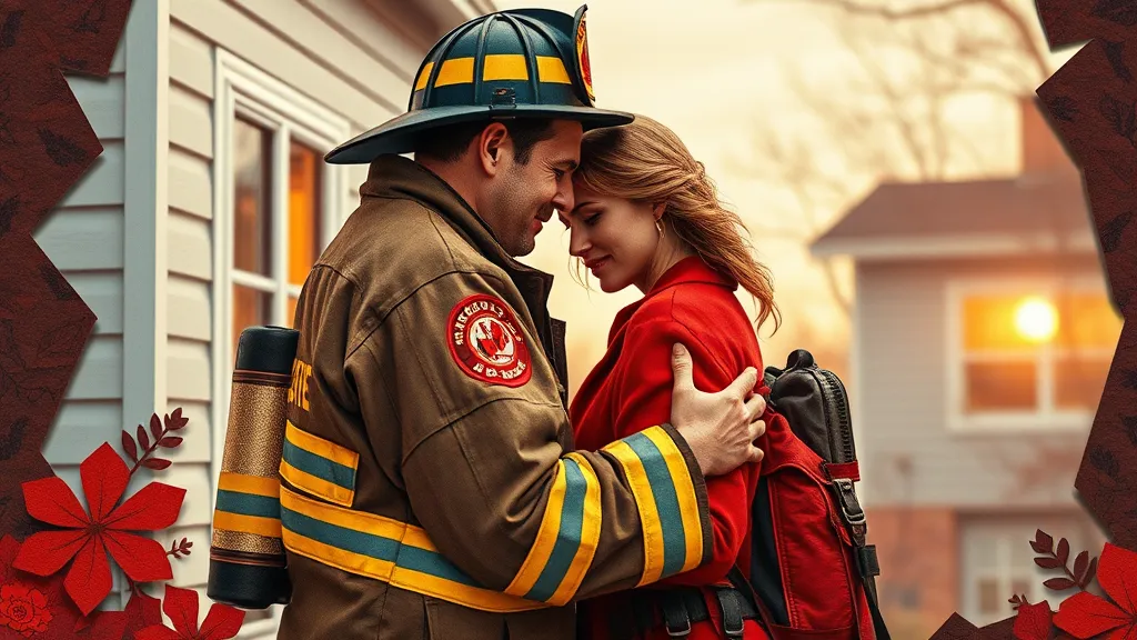 Embracing Firefighter Couple