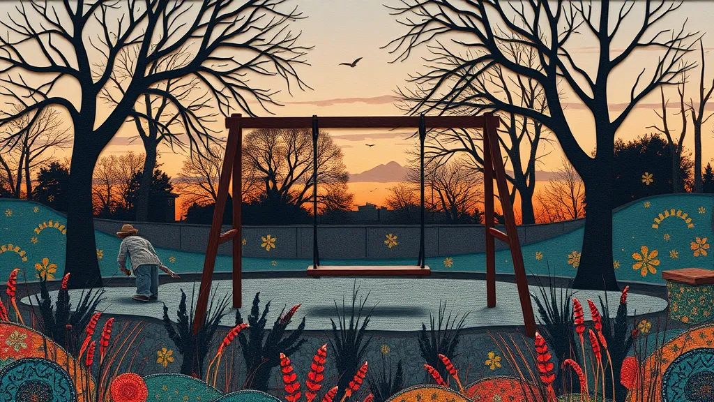 Empty Swing Set Playground