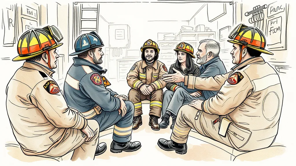 Firefighters providing peer support
