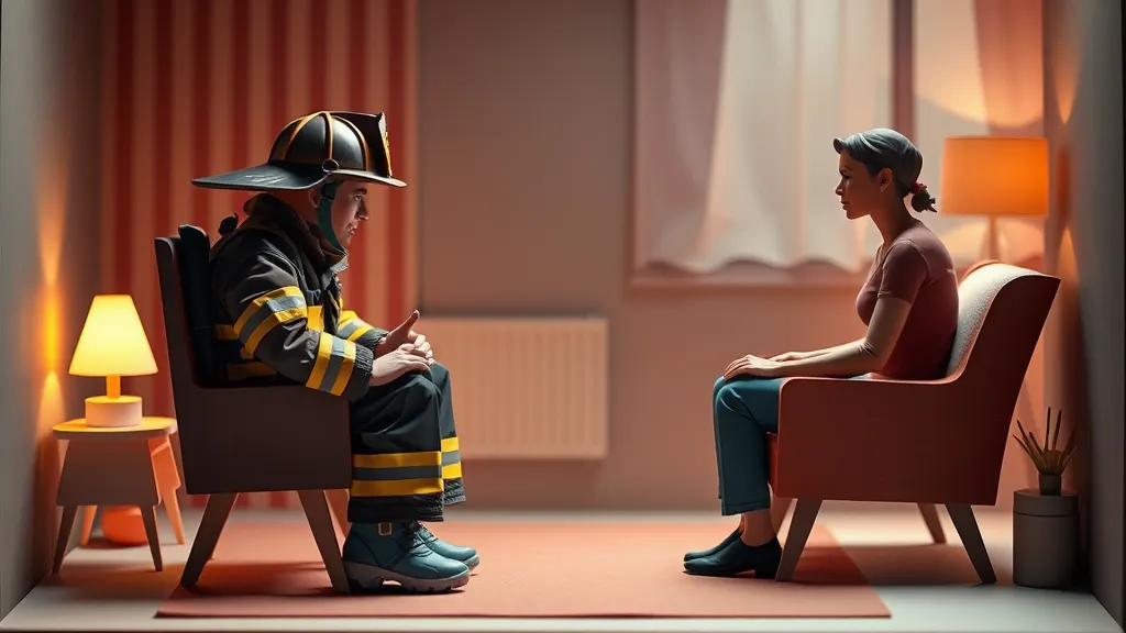 Firefighter in therapy session